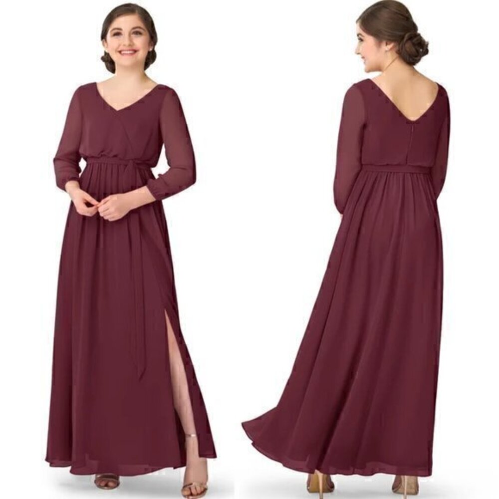 Azazie Angelica Bridesmaid Dress in Cabernet Sz XS